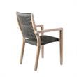 Armen Living Sienna & Madsen 5PC Wood Outdoor Dining Set in Gray Teak/Black