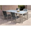 Armen Living Sienna & Madsen 5PC Wood Outdoor Dining Set in Gray Teak/Black