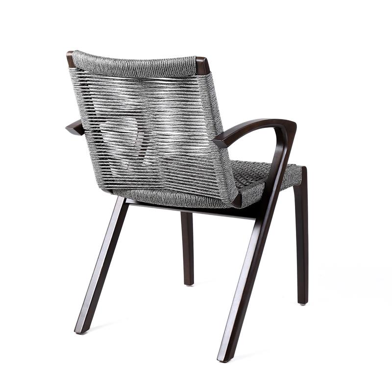 Armen Living Oasis and Brielle Outdoor 5-Piece Wood Dining Set in Gray