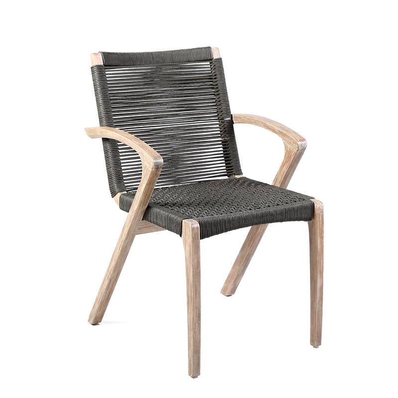Armen Living Oasis and Brielle Outdoor 5-Piece Wood Dining Set in Natural