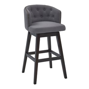 Armen Living Celine 26&quot Modern Fabric Counter Stool in Gray/Espresso
