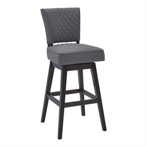 Armen Living Gia 26&quot Modern Fabric Counter Stool in Gray/Espresso