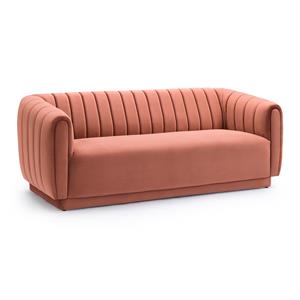armen living kinsley modern velvet channel tufted sofa