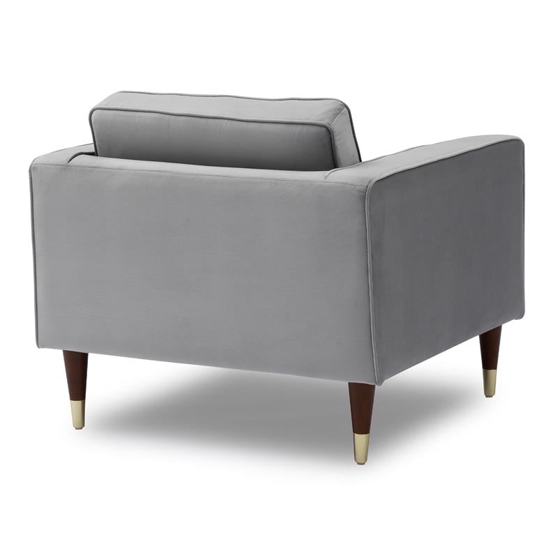 Armen Living Somerset Tufted Modern Velvet Club Chair in Gray