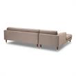 Armen Living Somerset Tufted Modern Velvet Right Sectional Sofa in Taupe