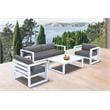 Armen Living Aelani 4-Piece Modern Aluminum Outdoor Set in White/Gray