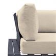 Armen Living Razor 4PC Aluminum/Fabric Outdoor Sectional Set in Taupe/Dark Gray