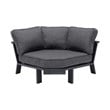 Armen Living Palau 4-Piece Aluminum Outdoor Patio Sofa Set in Dark Gray/Natural