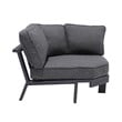 Armen Living Palau 4-Piece Aluminum Outdoor Patio Sofa Set in Dark Gray/Natural