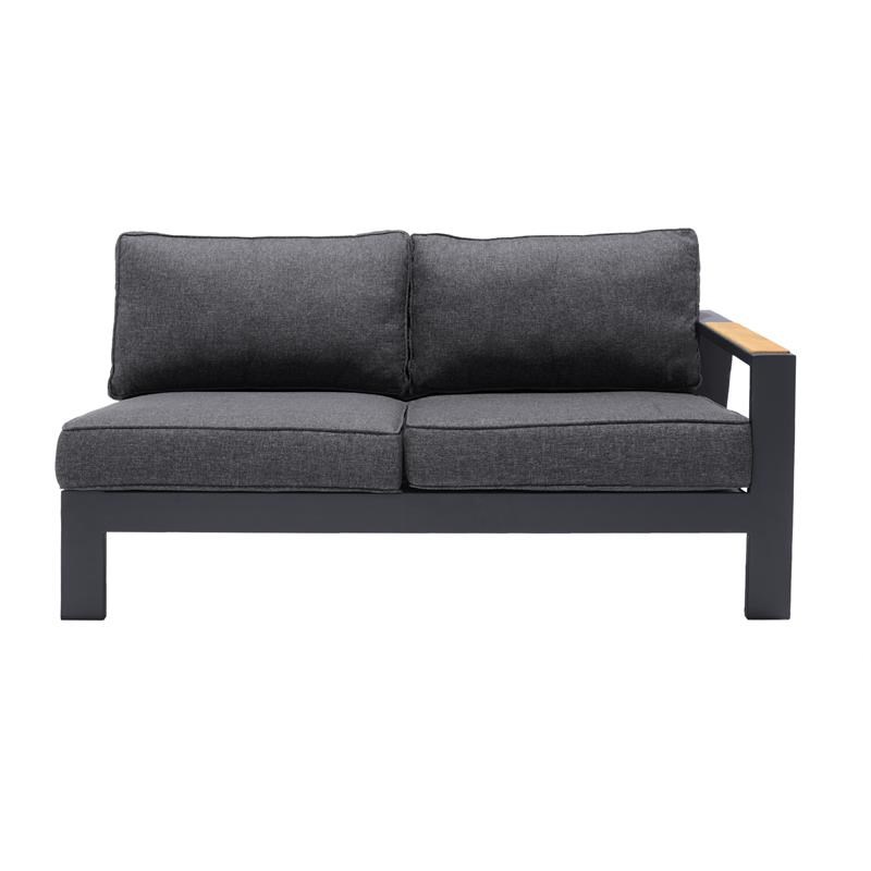 Armen Living Palau 4-Piece Aluminum Outdoor Patio Sofa Set in Dark Gray/Natural