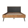 Armen Living Coco Upholstered Solid Wood Queen Platform Bed in Chocolate/Black