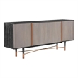 Armen Living Turin Modern Solid Wood Sideboard Cabinet with Copper Accent in Oak