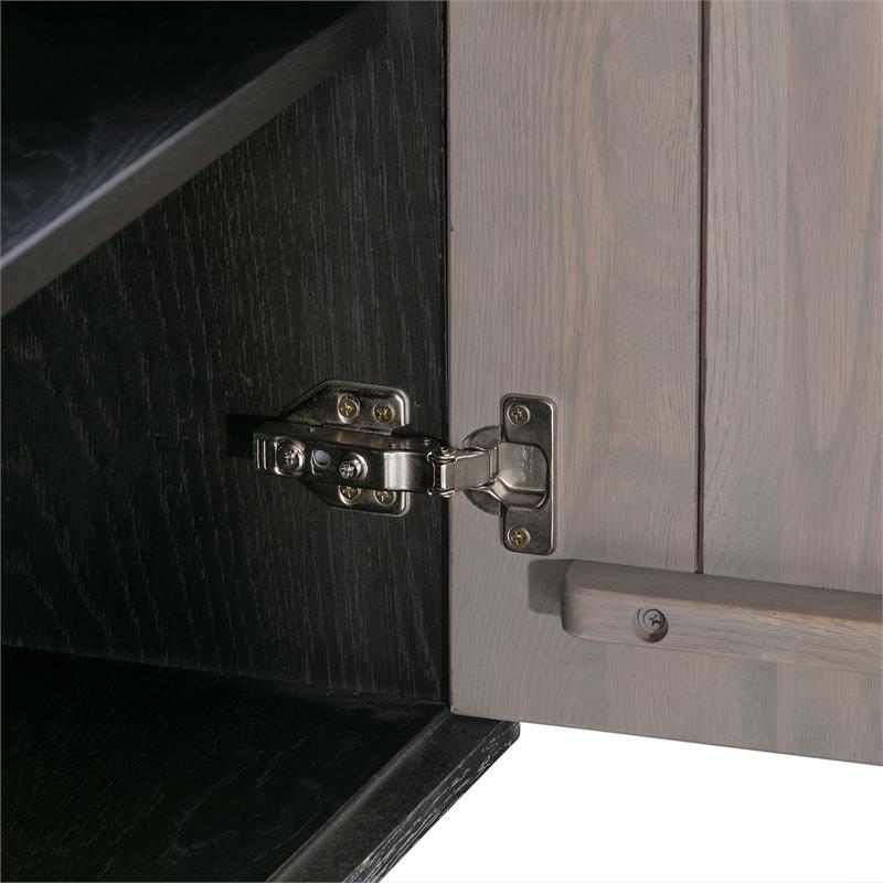 Armen Living Turin Modern Solid Wood Sideboard Cabinet with Copper Accent in Oak