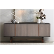 Armen Living Turin Modern Solid Wood Sideboard Cabinet with Copper Accent in Oak