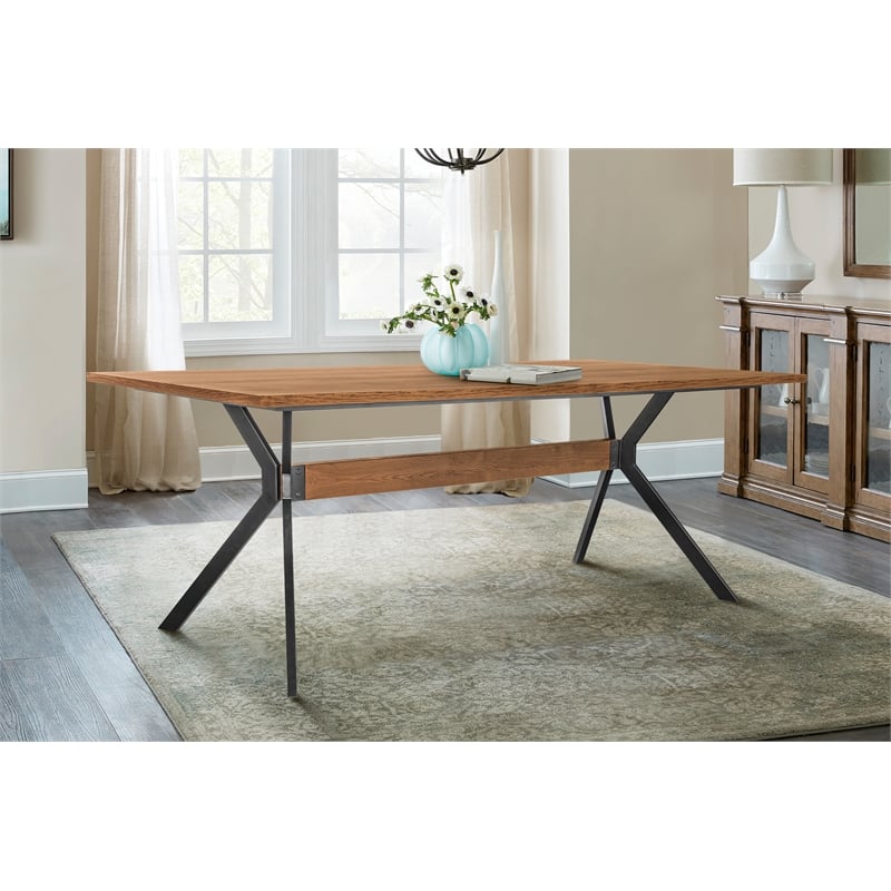 Armen Living Nevada Contemporary Wood Dining Table in Balsamic Oak
