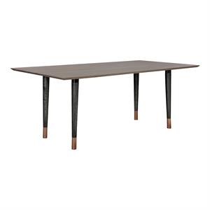 Armen Living Turin Rustic Dining Table with Solid Oak Wood Top/Copper Tip Legs