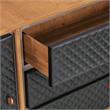 Armen Living Coco 3-Drawer Modern Wood/Faux Leather Dresser in Oak/Black
