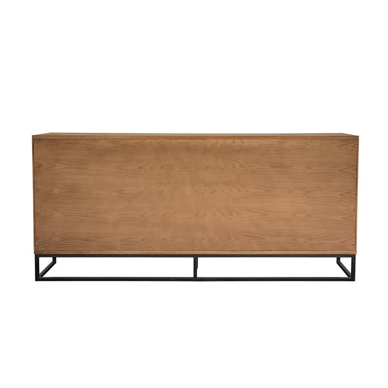 Armen Living Nevada Modern Solid Wood Sideboard in Balsamic Oak