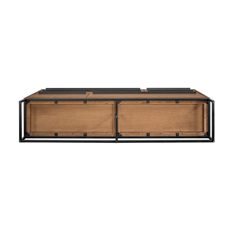 Armen Living Nevada Modern Solid Wood Sideboard in Balsamic Oak