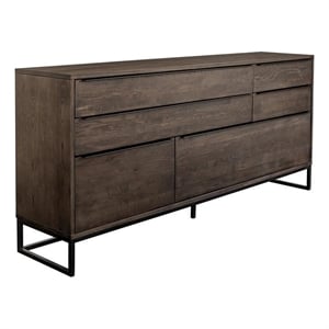 Armen Living Nevada Modern Solid Wood & Metal Sideboard in Dark Brown