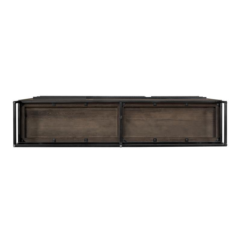 Armen Living Nevada Modern Solid Wood & Metal Sideboard in Dark Brown