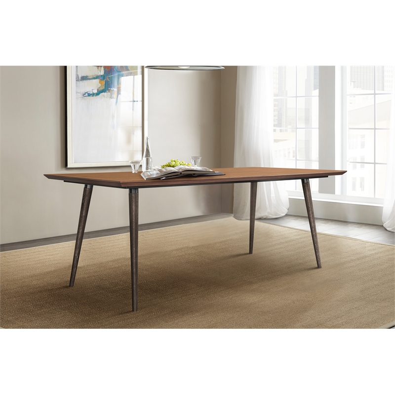 Armen Living Coco Transitional Wood Dining Table in Chocolate/balsamico