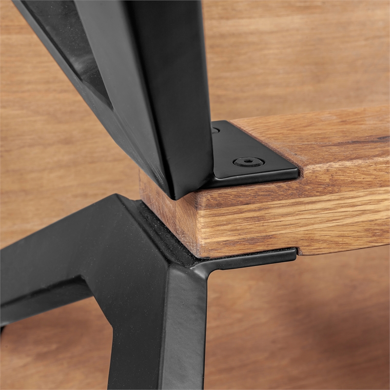 Armen Living Coco Transitional Wood Dining Table in Chocolate/balsamico