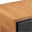 Armen Living Coco Single Drawer Wood/Faux Leather Nightstand in Chocolate/Black