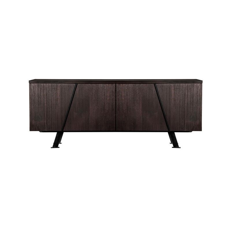 Armen Living Pirate Wood Sideboard Cabinet in Brushed Coffee Bean Brown/Black