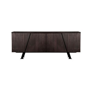 Armen Living Pirate Wood Sideboard Cabinet in Brushed Coffee Bean Brown/Black