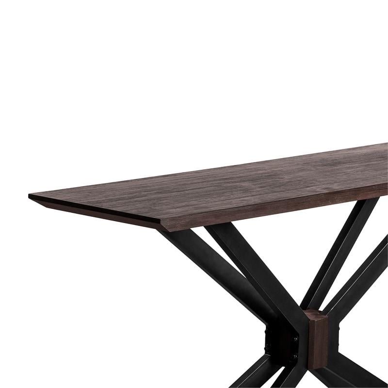 Armen Living Pirate Modern Wood Console Table in Brushed Coffee Bean Brown
