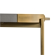 Armen Living Dua Modern Metal & Concrete Console Table in Antique Brass/Gray