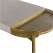 Armen Living Dua Modern Metal & Concrete Console Table in Antique Brass/Gray