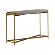 Armen Living Dua Modern Metal & Concrete Console Table in Antique Brass/Gray