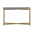 Armen Living Dua Modern Metal & Concrete Console Table in Antique Brass/Gray