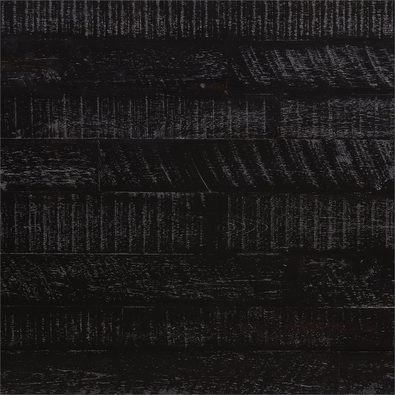 Armen Living Monaco Rectangular Solid Wood Sideboard in Black/Antique Brass