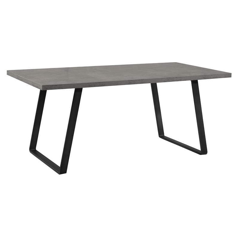 Armen Living Coronado 6-Piece Faux Leather Rectangular Dining Set in Gray