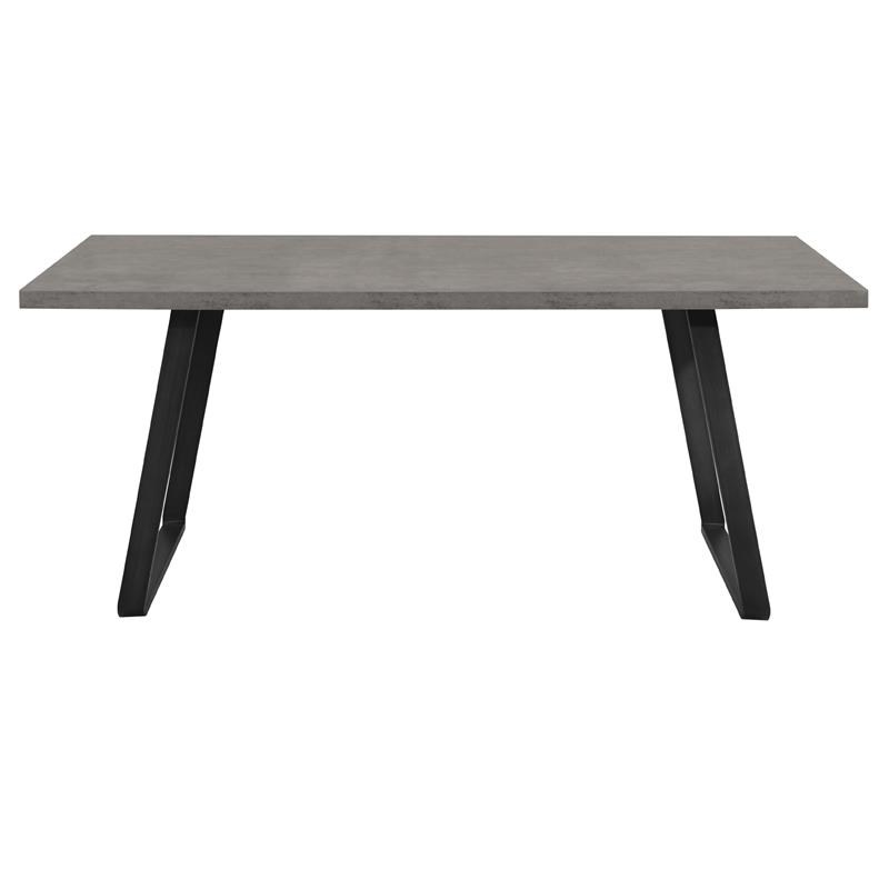 Armen Living Coronado 6-Piece Faux Leather Rectangular Dining Set in Gray