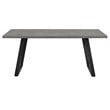 Armen Living Coronado 6-Piece Faux Leather Rectangular Dining Set in Gray