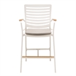 Armen Living Portals Outdoor Aluminum Patio Barstool in Light Matte White