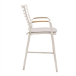 Armen Living Portals Outdoor Aluminum Patio Barstool in Light Matte White