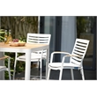 Armen Living Portals Outdoor Aluminum Patio Barstool in Light Matte White
