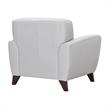 Armen Living Jedd Modern Genuine Leather & Wood Chair in Dove/Brown