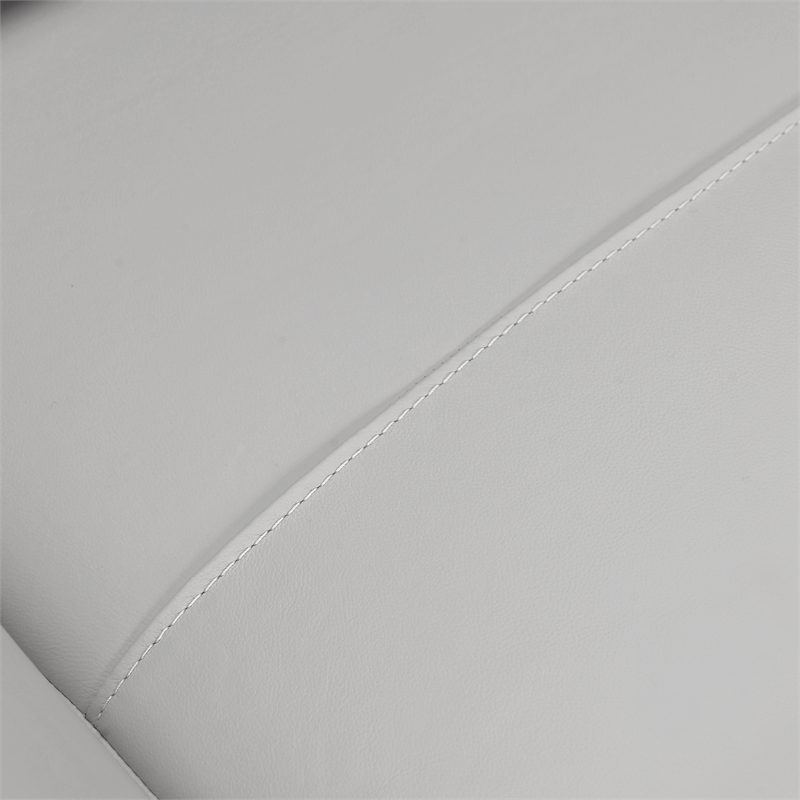 Armen Living Jedd Modern Genuine Leather & Wood Chair in Dove/Brown