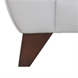 Armen Living Jedd Modern Genuine Leather and Wood Sofa in Dove Gray/Brown