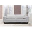 Armen Living Wynne Modern Genuine Leather and Wood Sofa in Dove Gray/Brown