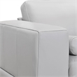 Armen Living Wynne Modern Genuine Leather and Wood Sofa in Dove Gray/Brown