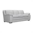 Armen Living Zanna Modern Genuine Leather and Wood Sofa in Dove Gray/Brown