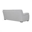 Armen Living Zanna Modern Genuine Leather and Wood Sofa in Dove Gray/Brown