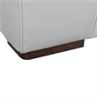 Armen Living Zanna Modern Genuine Leather and Wood Sofa in Dove Gray/Brown